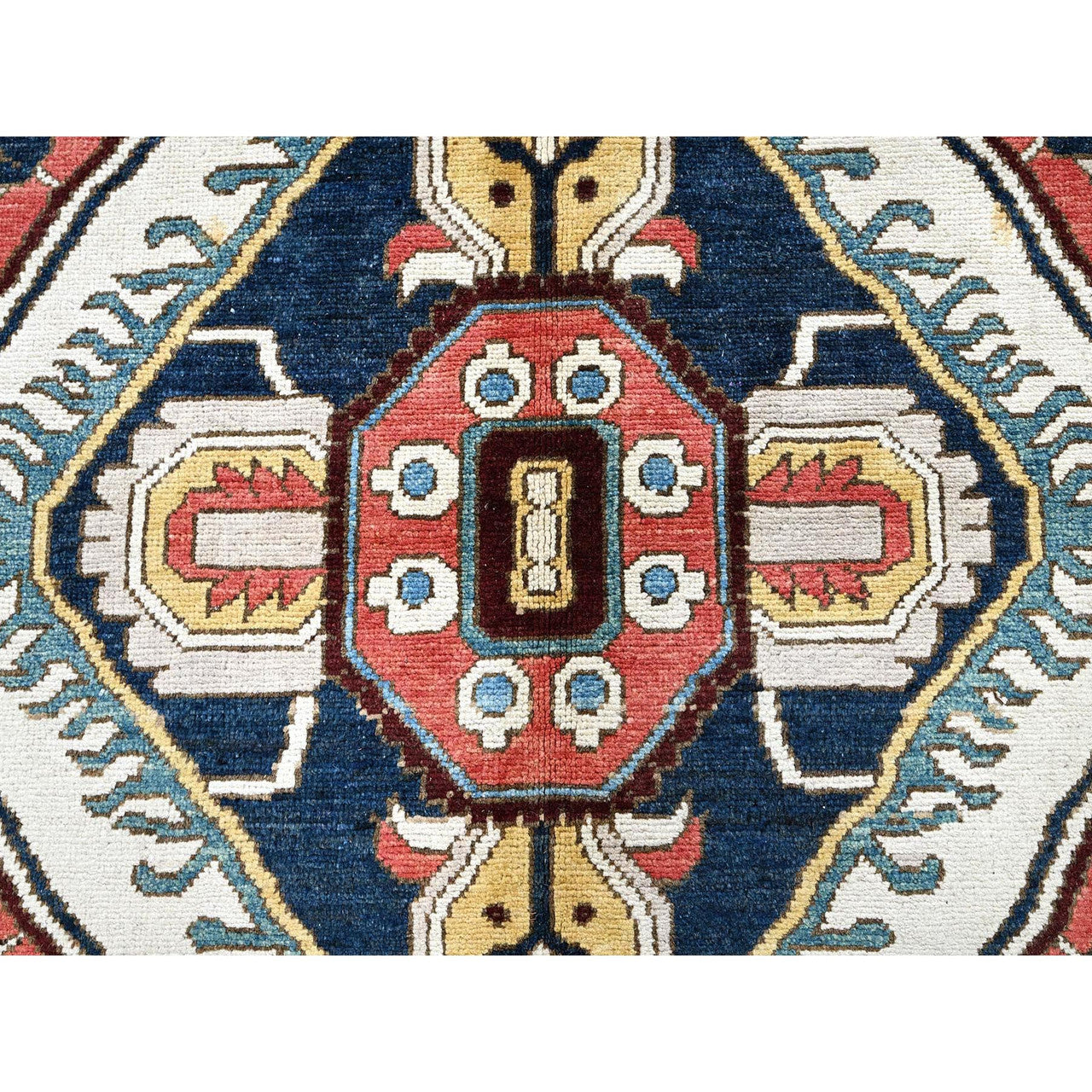 Blue 9'11" x 13'10" Heriz Hand knotted Wool Rug - Sku: O0323