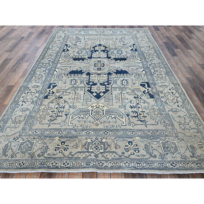 Heriz Wool Hand Knotted Rug Grey 6.0x8.11 -O0324