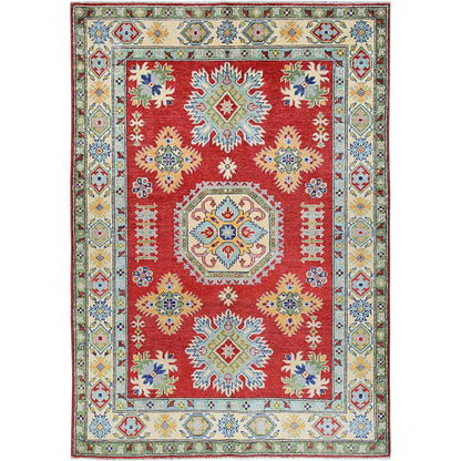 Kazak Wool Hand Knotted Rug Red 4.10x6.10 -O0325