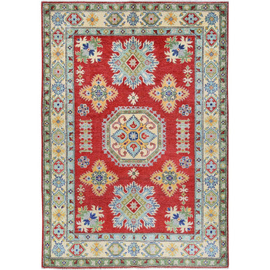 Kazak Wool Hand Knotted Rug Red 4.10x6.10 -O0325