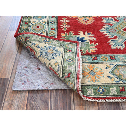 Kazak Wool Hand Knotted Rug Red 4.10x6.10 -O0325