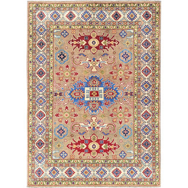 Kazak Wool Hand Knotted Rug Brown 4.11x6.9 -O0329