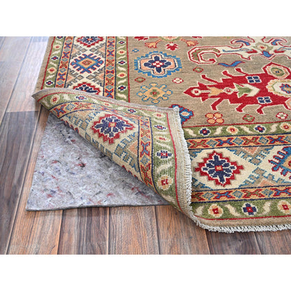 Kazak Wool Hand Knotted Rug Brown 4.11x6.9 -O0329