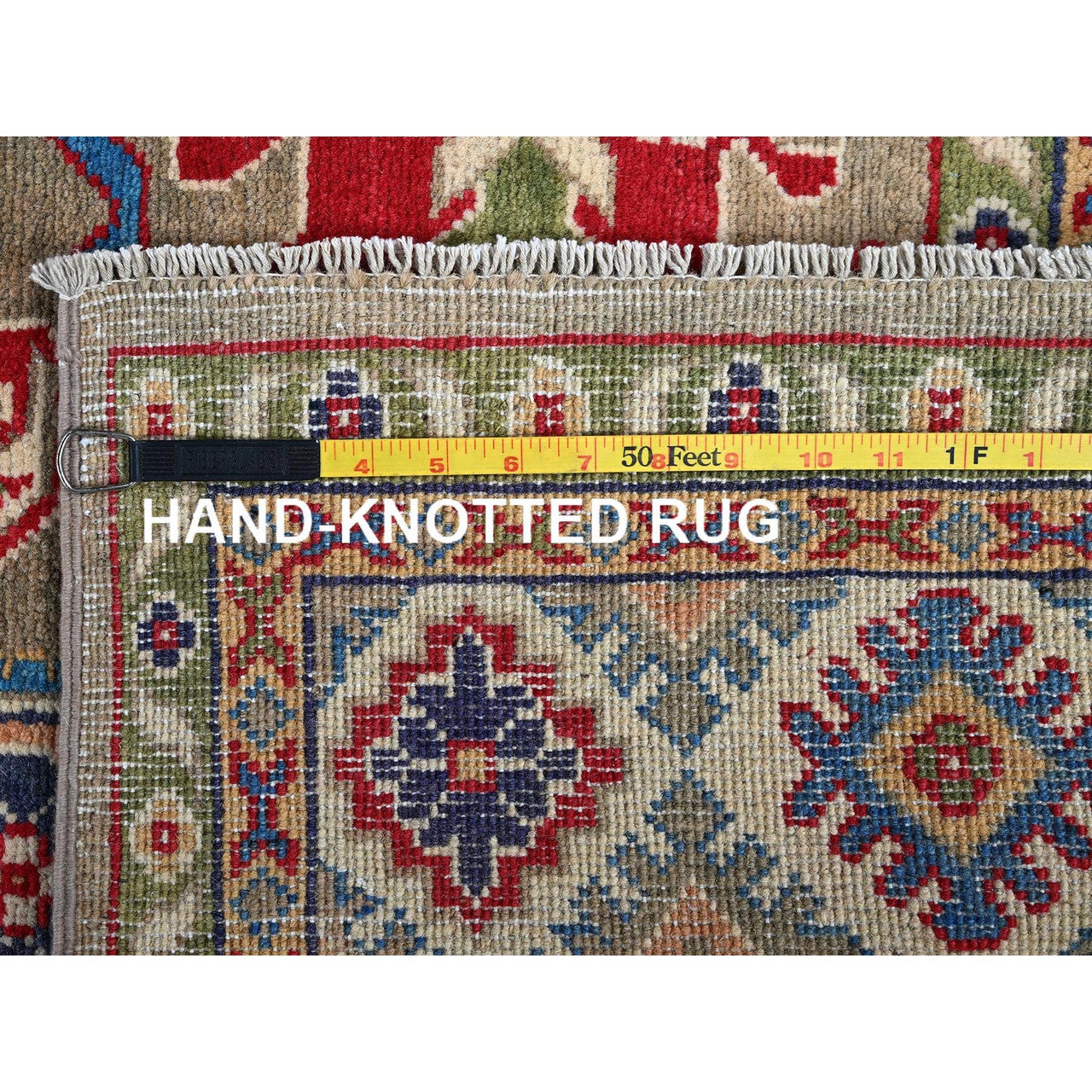 Brown 4'11" x 6'9" Kazak Hand knotted Wool Rug - Sku: O0329