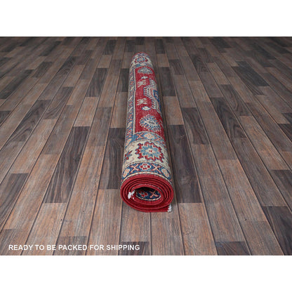 Kazak Wool Hand Knotted Rug Red 4.10x7.0 -O0330