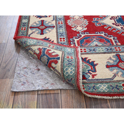 Kazak Wool Hand Knotted Rug Red 5.1x6.9 -O0331