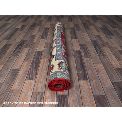 Kazak Wool Hand Knotted Rug Red 5.1x6.9 -O0331