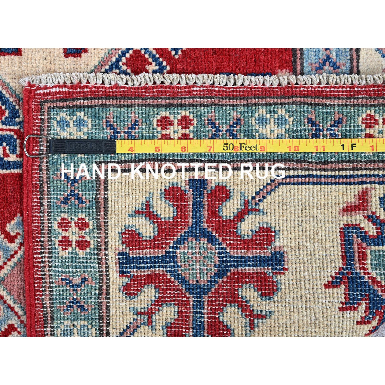 Red 5'1" x 6'9" Kazak Hand knotted Wool Rug - Sku: O0331