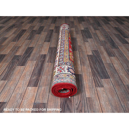 Kazak Wool Hand Knotted Rug Red 4.10x6.11 -O0333