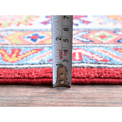 Kazak Wool Hand Knotted Rug Red 4.10x6.11 -O0333