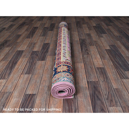 Kazak Wool Hand Knotted Rug Pink 4.11x6.7 -O0334