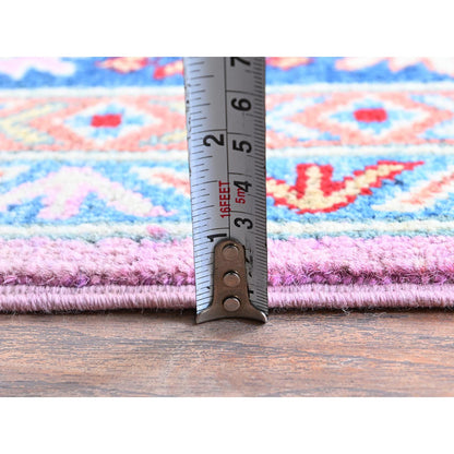 Kazak Wool Hand Knotted Rug Pink 4.11x6.7 -O0334