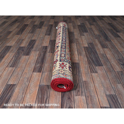 Kazak Wool Hand Knotted Rug Red 4.9x7.1 -O0335