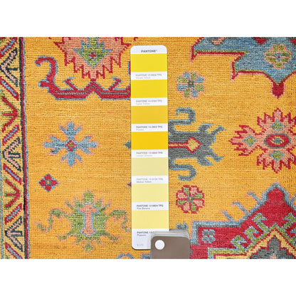 Kazak Wool Hand Knotted Rug Yellow 5.2x6.7 -O0336