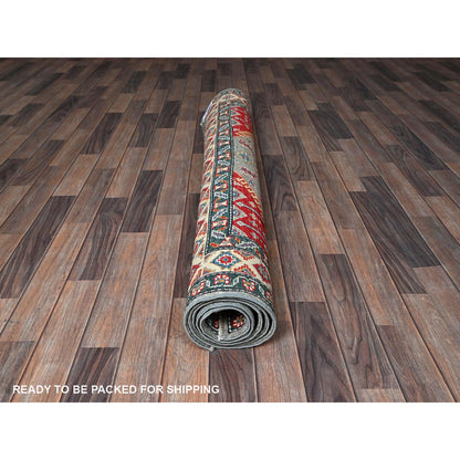 Kazak Wool Hand Knotted Rug Grey 5.1x6.11 -O0337