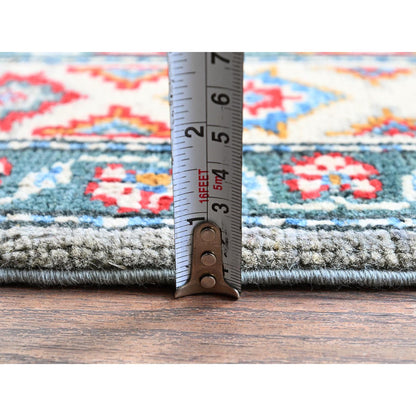 Kazak Wool Hand Knotted Rug Grey 5.1x6.11 -O0337