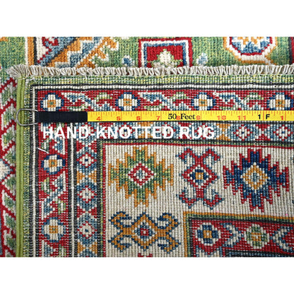 Kazak Wool Hand Knotted Rug Green 3.4x5.0 -O0339