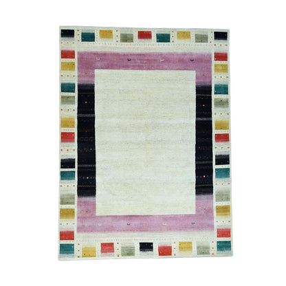 Modern and Contemporary Wool Hand Knotted Rug Ivory Ivory 9.10X13.3 -O034061