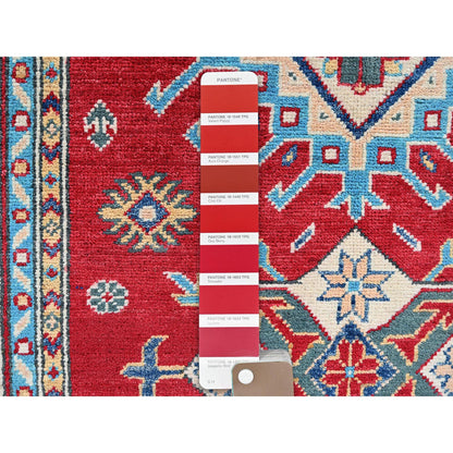 Kazak Wool Hand Knotted Rug Red 3.5x5.0 -O0340