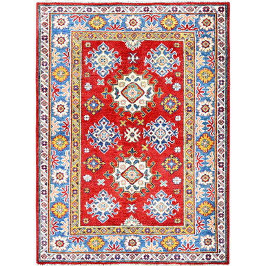 Kazak Wool Hand Knotted Rug Red 3.8x4.10 -O0341
