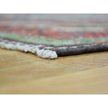 Antique Wool Hand Knotted Rug Multicolored Multicolored 6.5X15.6 -O034421