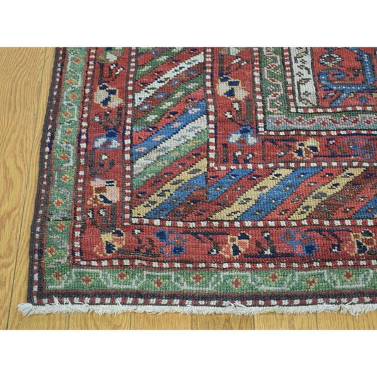 Antique Wool Hand Knotted Rug Multicolored Multicolored 6.5X15.6 -O034421
