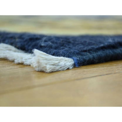 Antique Wool Hand Knotted Rug Blue Brown 10.10X13.8 -O034424