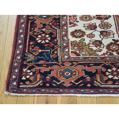 Antique Wool Hand Knotted Rug Green Black 4.6X6.4 -O034451