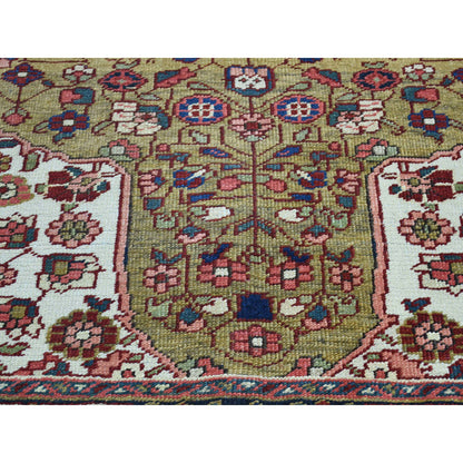 Antique Wool Hand Knotted Rug Green Black 4.6X6.4 -O034451