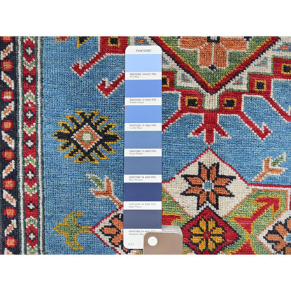 Kazak Wool Hand Knotted Rug Blue 3.4x4.10 -O0344
