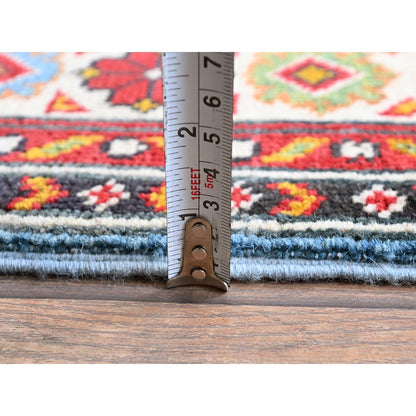 Kazak Wool Hand Knotted Rug Blue 3.4x4.10 -O0344