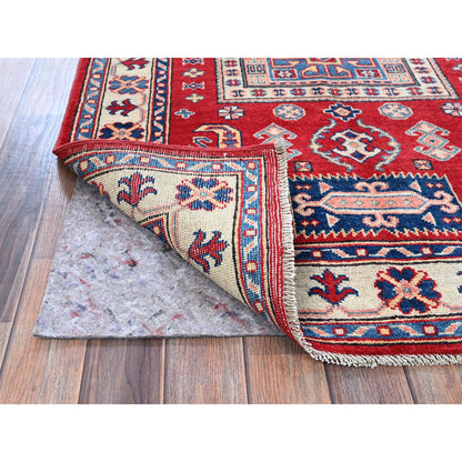 Kazak Wool Hand Knotted Rug Red 3.5x5.0 -O0346