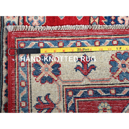 Kazak Wool Hand Knotted Rug Red 3.5x5.0 -O0346
