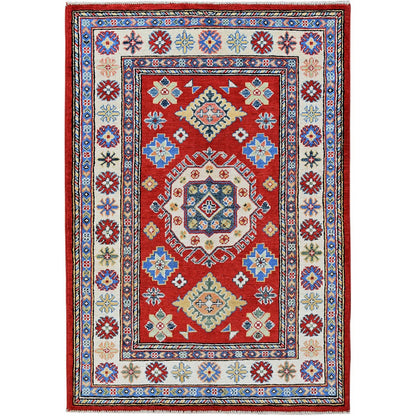 Kazak Wool Hand Knotted Rug Red 3.3x4.10 -O0349