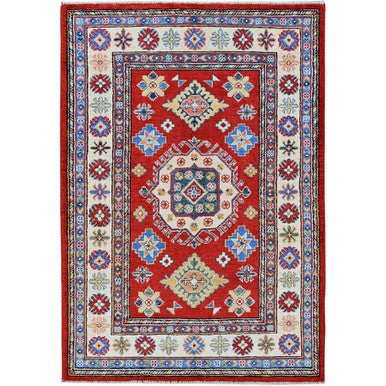Kazak Wool Hand Knotted Rug Red 3.3x4.10 -O0349