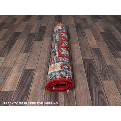 Kazak Wool Hand Knotted Rug Red 3.3x4.10 -O0349