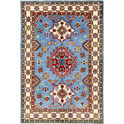Kazak Wool Hand Knotted Rug Blue 3.3x4.10 -O0353