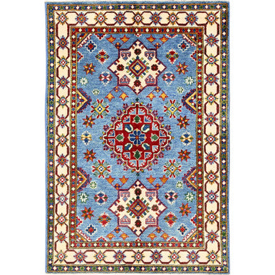Kazak Wool Hand Knotted Rug Blue 3.3x4.10 -O0353