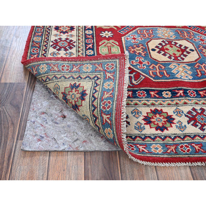 Kazak Wool Hand Knotted Rug Red 4.0x5.8 -O0354