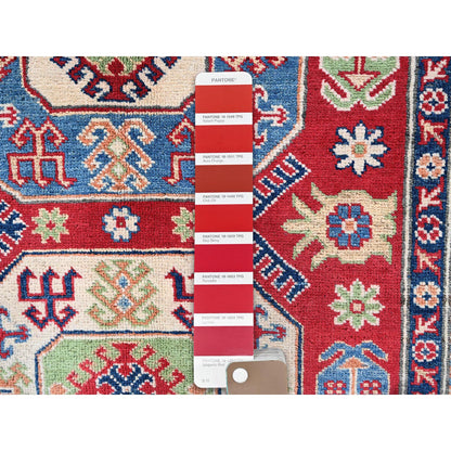 Kazak Wool Hand Knotted Rug Red 4.0x5.8 -O0354