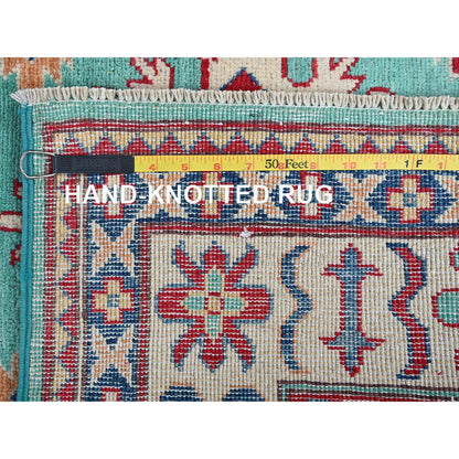 Kazak Wool Hand Knotted Rug Green 3.11x5.10 -O0355