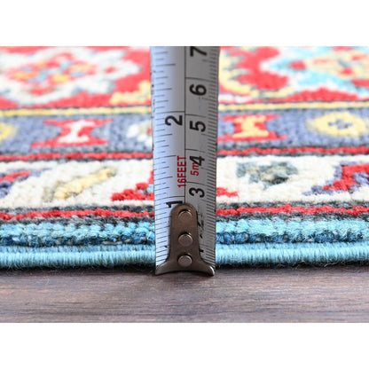 Kazak Wool Hand Knotted Rug Blue 4.1x5.10 -O0356