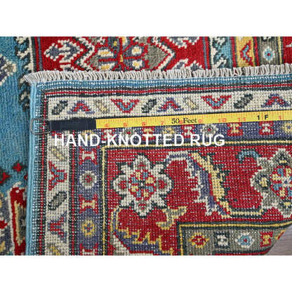 Kazak Wool Hand Knotted Rug Blue 4.1x5.10 -O0356
