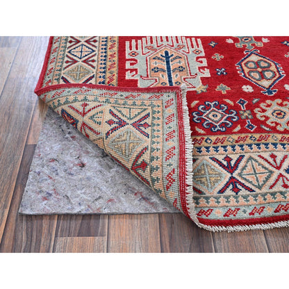 Kazak Wool Hand Knotted Rug Red 3.10x5.10 -O0357