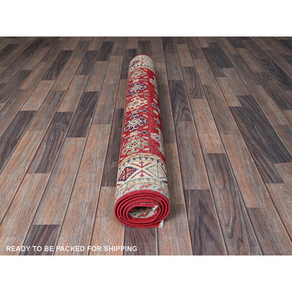 Kazak Wool Hand Knotted Rug Red 3.10x5.10 -O0357