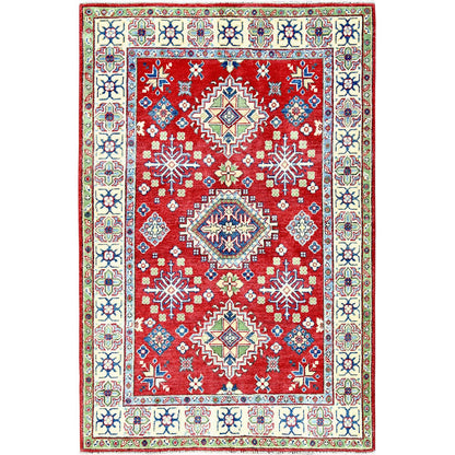 Kazak Wool Hand Knotted Rug Red 3.11x6.0 -O0358
