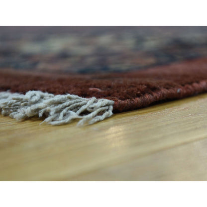 Antique Wool Hand Knotted Rug Red Taupe 11.10X23.4 -O035950