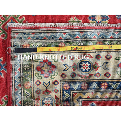 Kazak Wool Hand Knotted Rug Red 4.0x6.0 -O0359