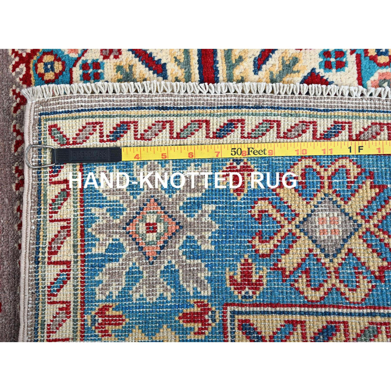 Gray 3'11" x 5'9" Kazak Hand knotted Wool Rug - Sku: O0360
