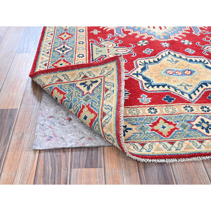 Kazak Wool Hand Knotted Rug Red 4.1x6.1 -O0361